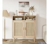 Buffet Bahut Salle à Manger, Meuble de Rangement Salon Style Minimaliste | Moderne Rotin 2 Portes pour cuisine, salle à manger, salon, entrée