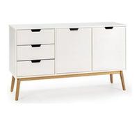 Buffet Baku 3 tiroir y 2 porte blanc, pin massif, longueur 140 cm Blanc G