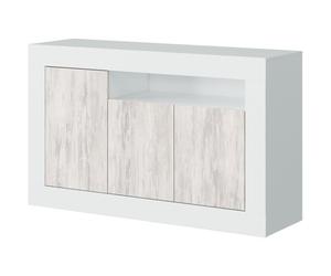 Buffet - BALTIK - Effet bois / Blanc - 3 portes