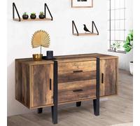IDMarket Buffet AUSTRIA 2 portes et 2 tiroirs 105 cm moderne bois pied épingle