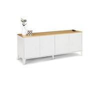 ID MARKET buffet 4 portes 140 cm Moderne bois et blanc