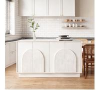 Buffet bas 160 cm blanc mat 4 portes MDF - style contemporain pour salon ou salle à manger
