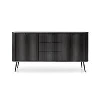 Buffet bas 2 portes 3 tiroirs pieds métal noir 170 cm - IRIS