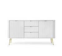 Buffet bas 2 portes 3 tiroirs pieds métal or 170 cm - IRIS