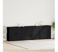 vidaXL Buffet bas 3 pièces Chêne noir – Bois d'ingénierie – 240 x 33 x 70 cm – Salle à manger
