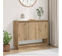 Buffet bas 3 portes chêne artisanal 97x29x75 cm - style campagne, vidaXL