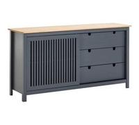 Buffet Bas 3 Tiroirs 1 Porte Coul. Bois Ciré et Gris - MALIA - ALTOBUY Gris G