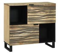vidaXL Buffet bas 80x33.5x75 cm, bois massif de mangue, 2 portes, style contemporain