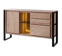 Buffet bas Acacia / bois de récupération natur laqué massif 150x40x90 cm bois massif DENVER #110