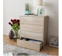 Buffet bas - Alsa - 4 tiroirs - Chêne alsa - 60x30,5x71 cm - Contemporain