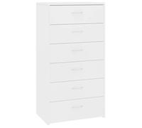 Buffet bas,armoire commode Buffet avec 6 tiroirs,meuble de rangement Blanc 50x34x96cm Bois d'ingénierie 2540945 FrenchDays
