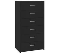 Buffet bas,armoire commode Buffet avec 6 tiroirs,meuble de rangement Noir 50x34x96cm Bois d'ingénierie 2145589 FrenchDays