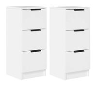 Buffet bas,armoire commode Lot de 2 Buffets blanc 30x30x70cm bois d'ingénierie 7053697 FrenchDays
