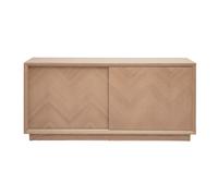 Buffet bas avec portes coulissantes en bois clair chêne L160 cm ARROW