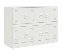 Buffet bas - Blanc - 99x39x73 cm - Acier laminé à froid - 2 portes