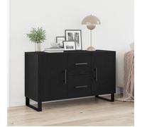 vidaXL Buffet Chêne Noir 100x36x60 cm – Bois d'ingénierie, minimaliste, tiroirs et portes spacieux