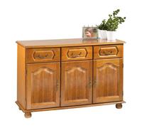 Buffet Bas Chêne Rustique 3 Portes 3 Niches 4 Niches L 120.6 H 77 P 41 cm - L 120.6 x l 41 x H 77 cm