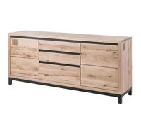Buffet bas Chêne sauvage beige huilé massif 190x45x85 cm (BxTxH) bois massif VILLANDERS #251