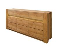 Buffet bas Chêne sauvage brun huilé massif 173x40x85 (BxTxH) bois massif KENT #308