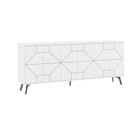 Buffet bas contemporain 184cm bois blanc