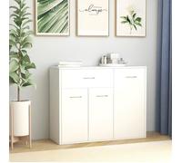 Buffet bas - CUQUE - Blanc - 88x30x70 cm - 1 grand tiroir et 3 portes