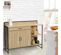 Buffet Bas De Cuisine 120 Cm Detroit Plan De Travail H.83 Cm 2 Portes + Tiroir Design Industriel