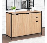 ID MARKET buffet DETROIT 3 portes et 2 tiroirs 110 cm Industriel bois