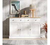 Buffet bas - DREAMMESPACE - 120x36x80.5cm - 3 portes - Mécanisme Push-to-Open - Design contemporain