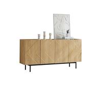 Buffet bas - EKESOR - Moderne - 4 portes - Bois naturel - Design contemporain