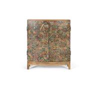 Buffet bas en bois de manguier - Design artistique - Deux portes - Mosaïque géométrique et florale