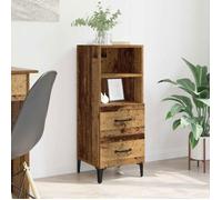 Buffet bas en bois d'ingénierie VIDAXL 34 x 34,5 x 90 cm - style contemporain, tiroirs et étagères, bois ancien
