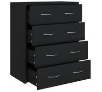 Buffet bas - ESTINK - 85670 - 4 tiroirs - Bois - Noir - 60x30,5x71 cm
