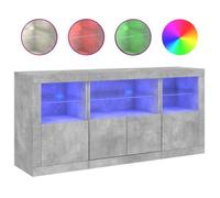 Buffet bas - ESTINK - Modèle 117167 - Gris béton - Bois d'ingénierie - Lumières LED RVB