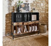 Buffet bas Fenwicke noir vieilli/marron H/L/P env. 104/120/35 cm