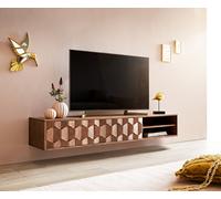 Buffet bas Fevo 160 cm acacia marron 2 portes flottant