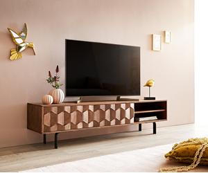 Buffet bas Fevo 160 cm acacia marron 2 portes Pied-L
