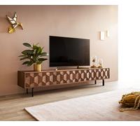 Buffet bas Fevo 200 cm acacia marron 4 portes Pied-L