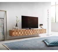 Buffet bas Fevo 200 cm acacia nature 4 portes flottant