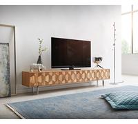 Buffet bas Fevo 200 cm acacia nature 4 portes Pied-L