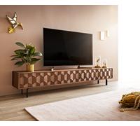 Buffet bas Fevo 220 cm acacia marron 4 portes