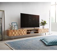 Buffet bas Fevo 240 cm acacia nature 4 portes Pied-L