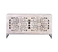 Buffet Bas - Giner y Colomer - 2 Portes, 3 Tiroirs - Bois de Manguier Massif - Finition Blanchie