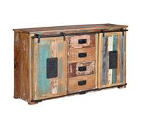 Buffet bas - GINER Y COLOMER - Bois recyclé - Multicolore - 4 tiroirs - 2 portes coulissantes