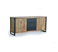 Buffet Bas - Giner y Colomer - Industriel - Bois de Manguier - Métal - 2 Portes 3 Tiroirs