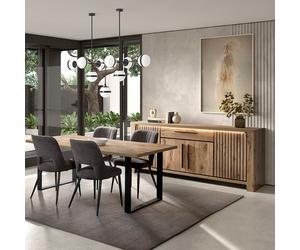 Buffet bas industriel avec led 220 cm SANTORINI