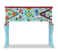 Buffet bas - JILI - Multicolore Table console - pour salon - Bois de manguier massif Bleu peint à la main FR4