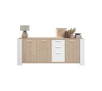 Buffet bas LOFT Chene 3 portes 3 tiroirs