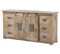 Buffet bas Manguier beige laqué RAILWAY #393 | 170x45x90 cm (BxTxH)99kgIndustrielmontémassif