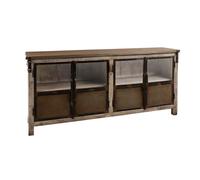 Buffet bas Manguier brun laqué massif 180x40x90 cm (BxTxH) bois massif HEAVY INDUSTRY #250