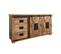 Buffet bas Manguier natur laqué massif 150x45x80 (BxTxH) bois massif RAILWAY #100